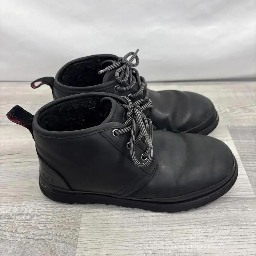 UGG Neumel Weather II Waterproof Black Leather Chukka Boots Size US 11 Men